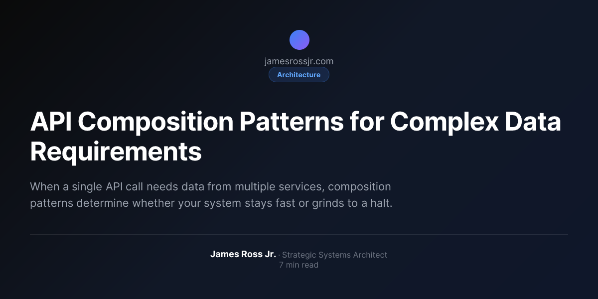 API Composition Patterns for Complex Data Requirements | James Ross Jr.