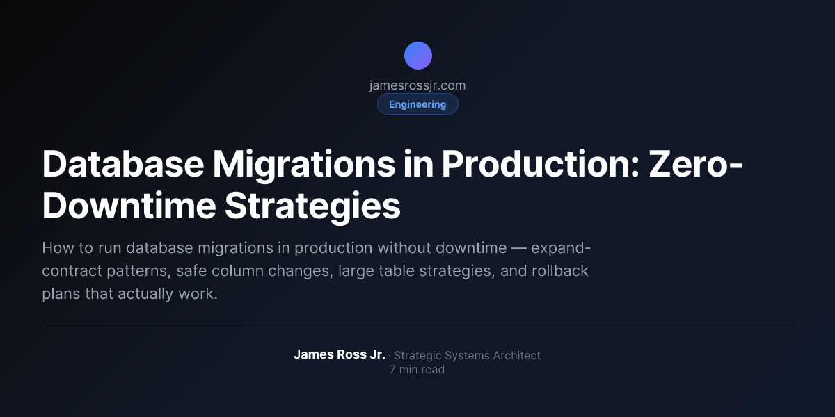 Database Migrations in Production: Zero-Downtime Strategies | James ...