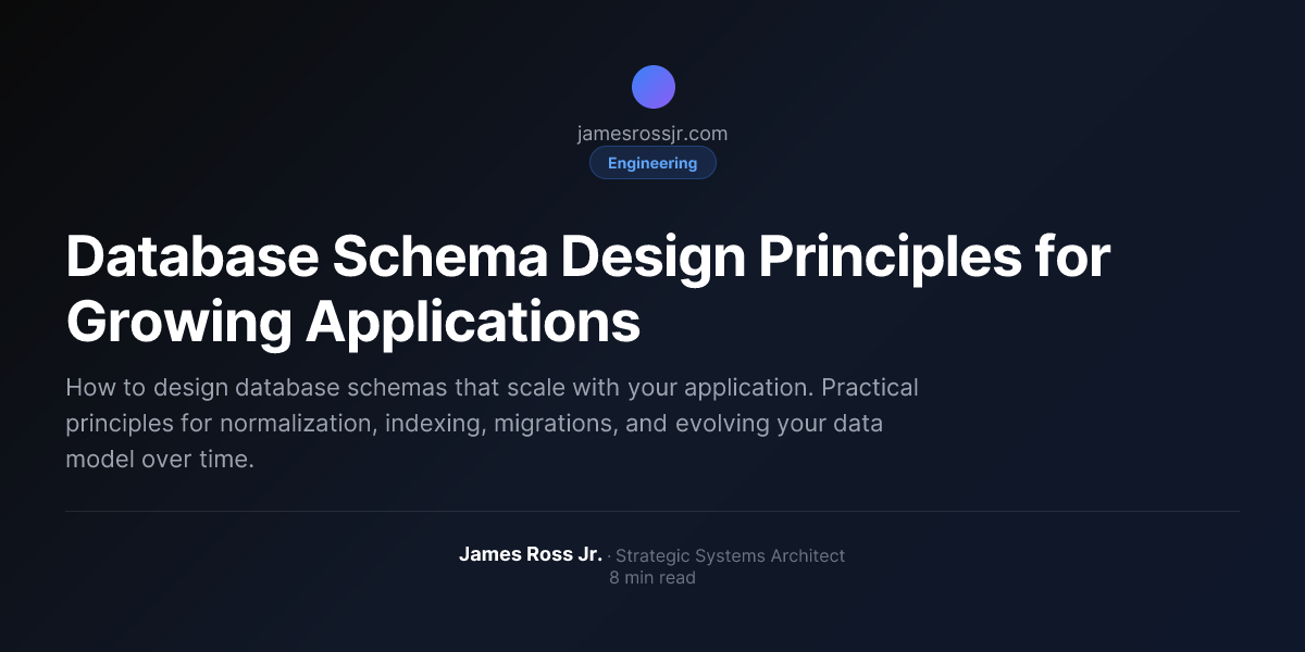 Database Schema Design Principles for Growing Applications | James Ross Jr.