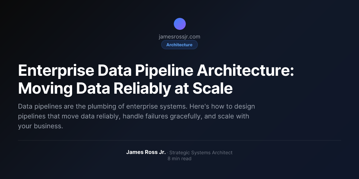 Enterprise Data Pipeline Architecture: Moving Data Reliably at Scale ...
