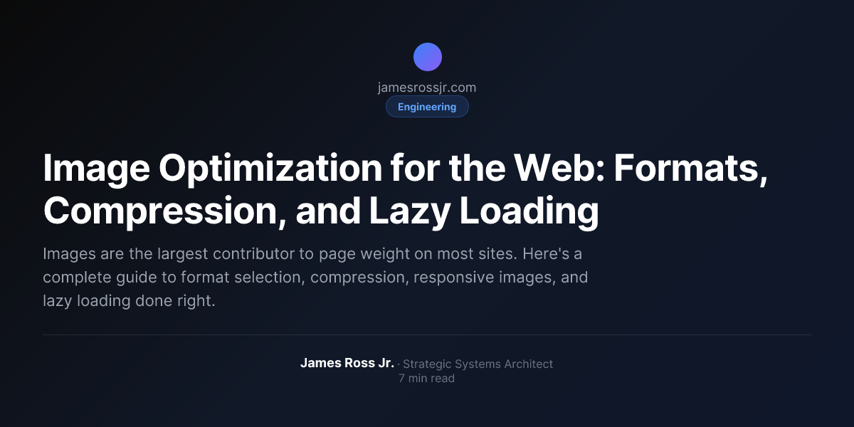 Image Optimization for the Web: Formats, Compression, and Lazy Loading ...