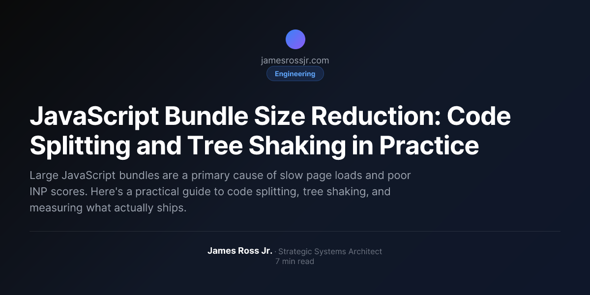 JavaScript Bundle Size Reduction: Code Splitting and Tree Shaking in ...