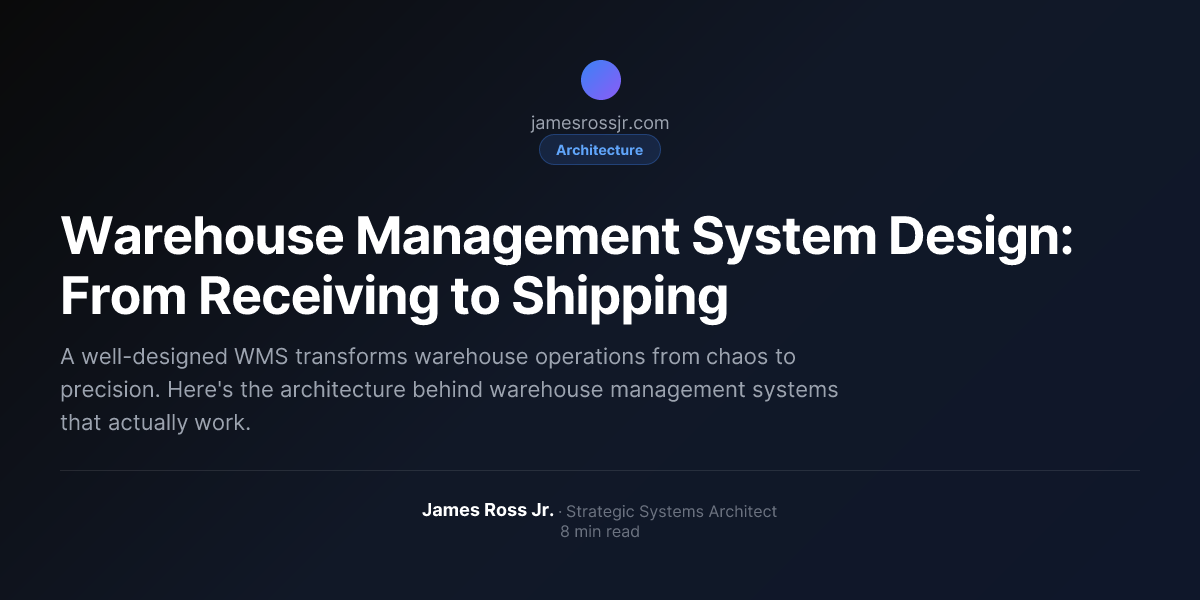 Warehouse Management System Design: From Receiving to Shipping | James ...